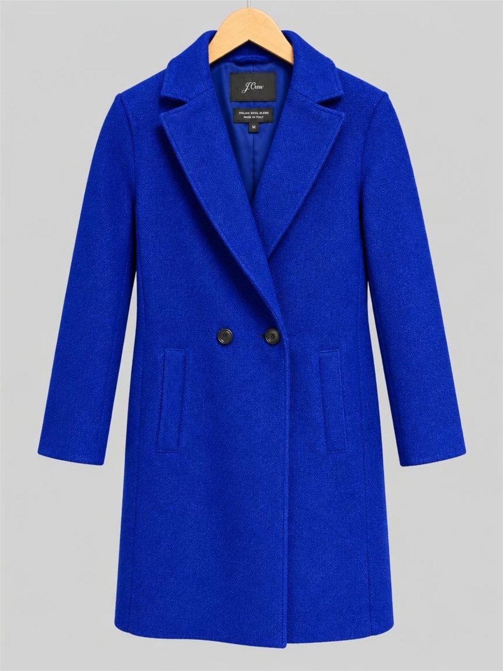 J.Crew Daphne Italian Boiled Wool Topcoat Cobalt Blue NWT Size 2
